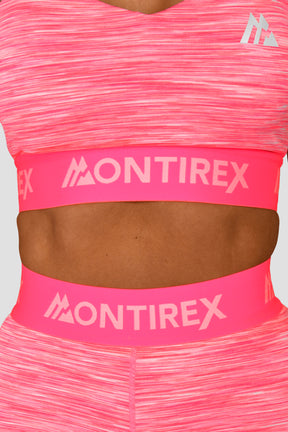 Women's Trail Icon Bra Top - Neon Pink Multi
