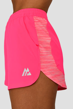 Women's Trail Panel Short - Neon Pink Multi