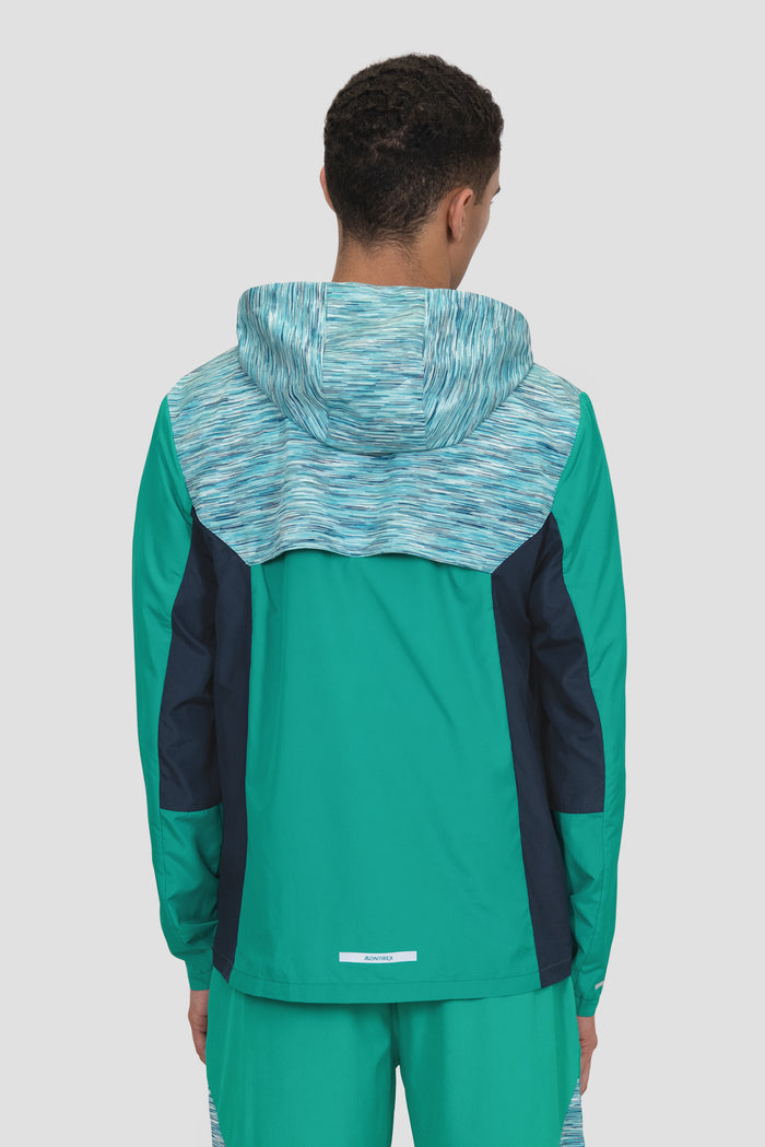 Men's Trail Windbreaker - Teal/Blue/White