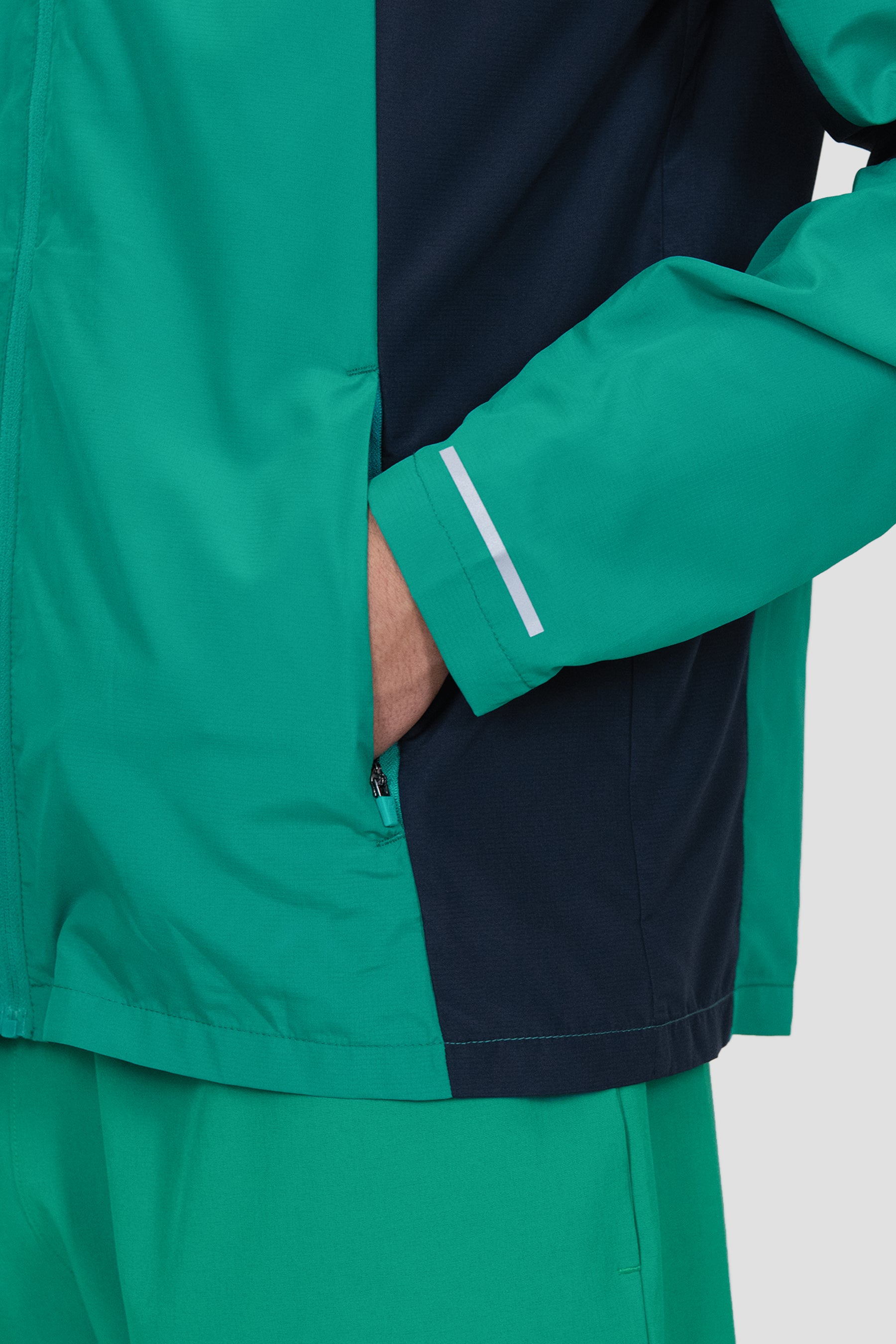 Men's Trail Windbreaker - Teal/Blue/White