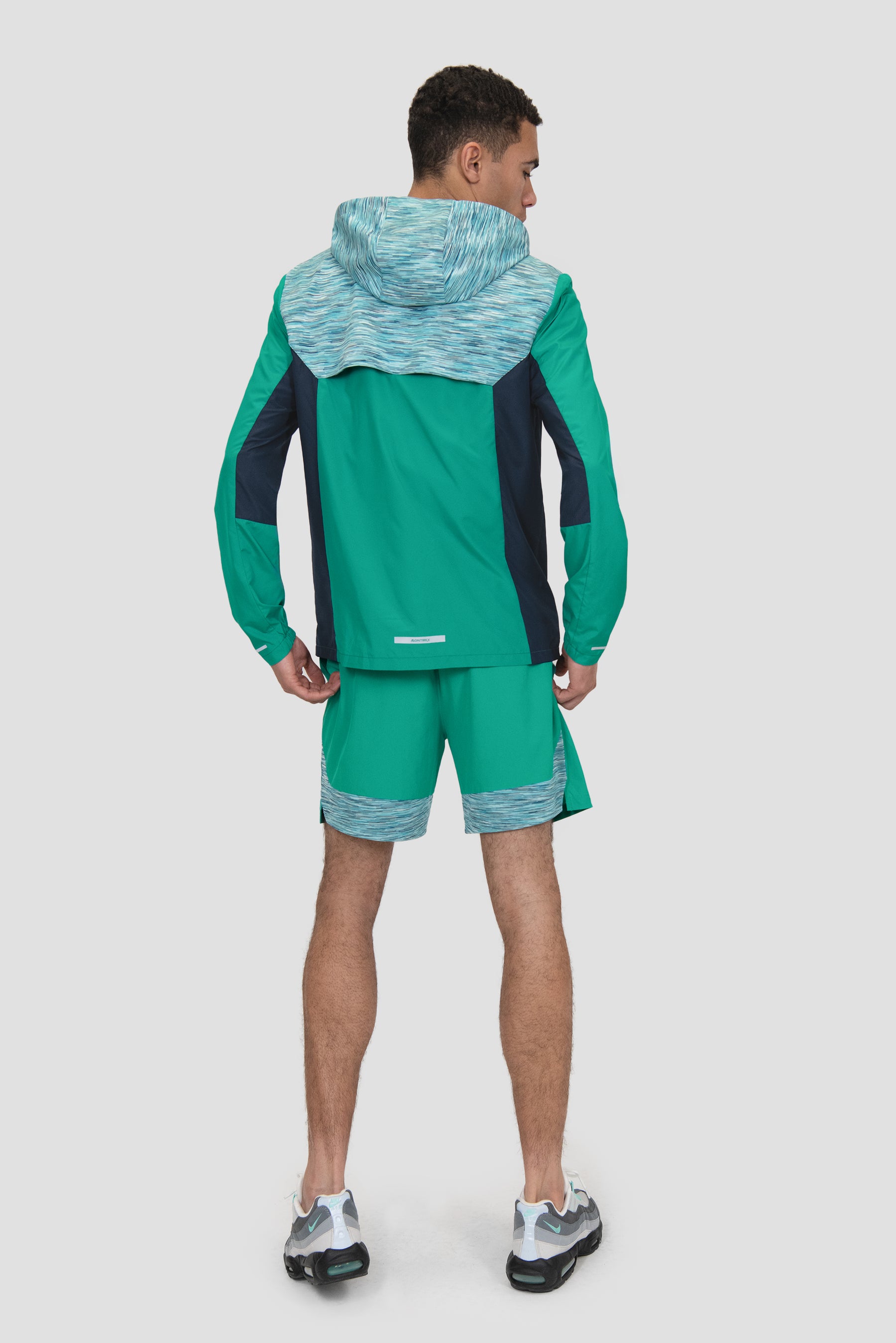 Men's Trail Windbreaker - Teal/Blue/White