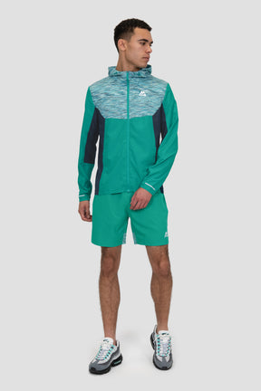 Men's Trail Windbreaker - Teal/Blue/White