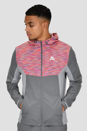 Men's Trail Windbreaker - Grey/Orange/Khaki/Pink