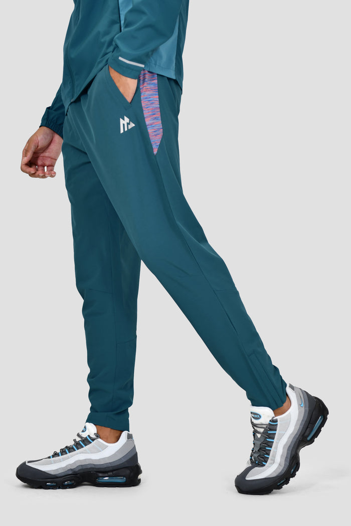 Men's Trail Panel Running Pant - Teal/Pink