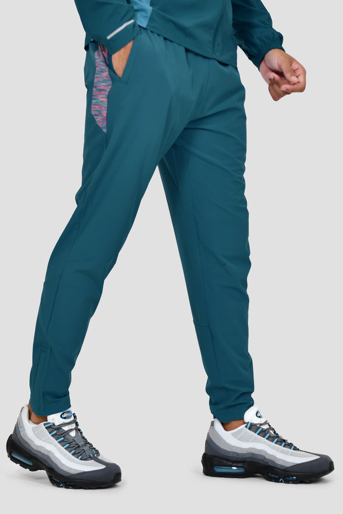 Men's Trail Panel Running Pant - Teal/Pink