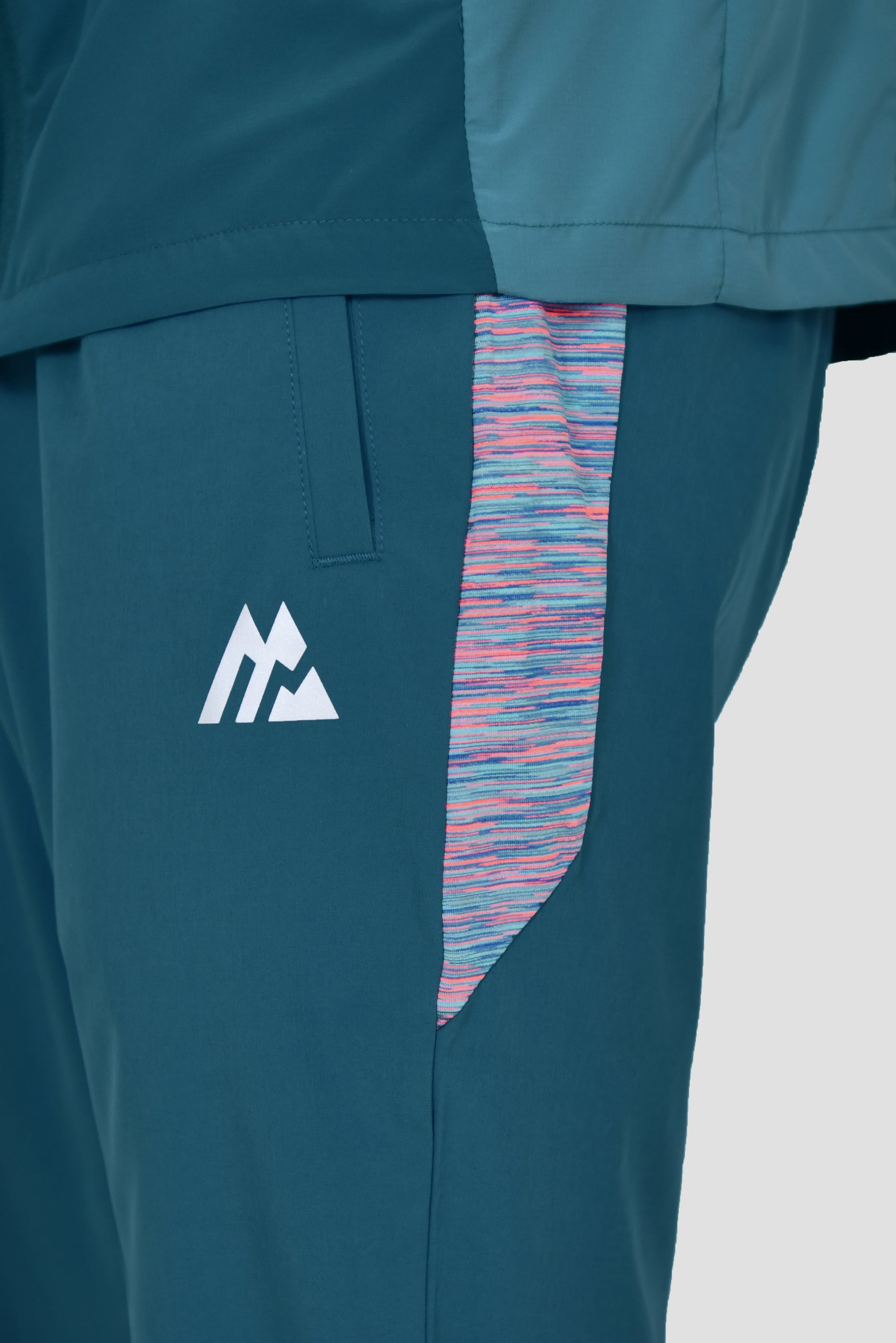 Men's Trail Panel Running Pant - Teal/Pink