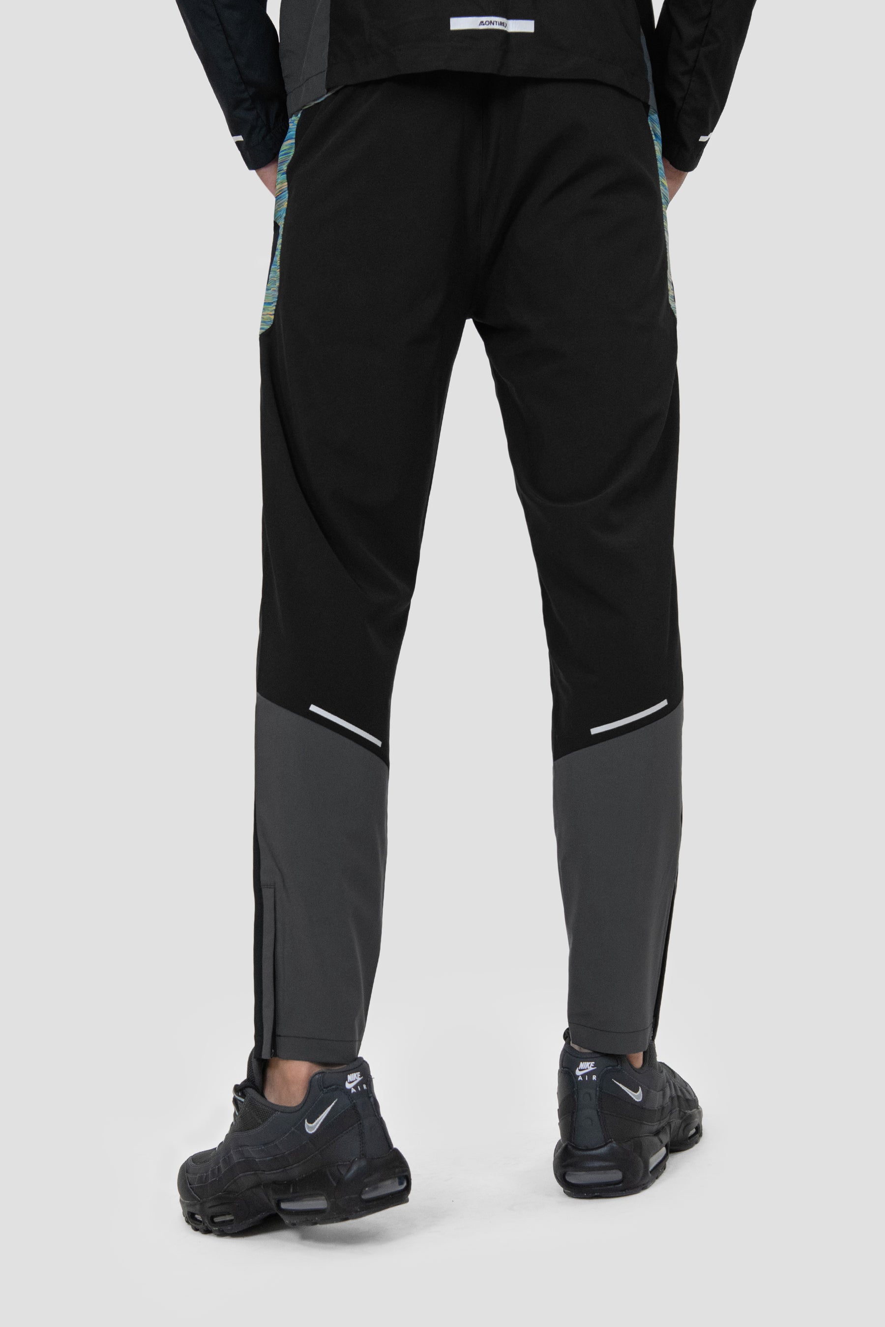 Men's Trail Panel Running Pant - Black/Blue/Orange/Lime