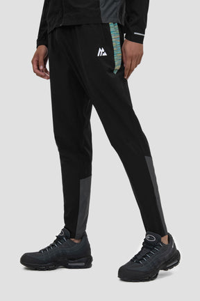 Men's Trail Panel Running Pant - Black/Blue/Orange/Lime