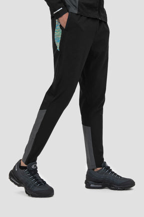 Men's Trail Panel Running Pant - Black/Blue/Orange/Lime