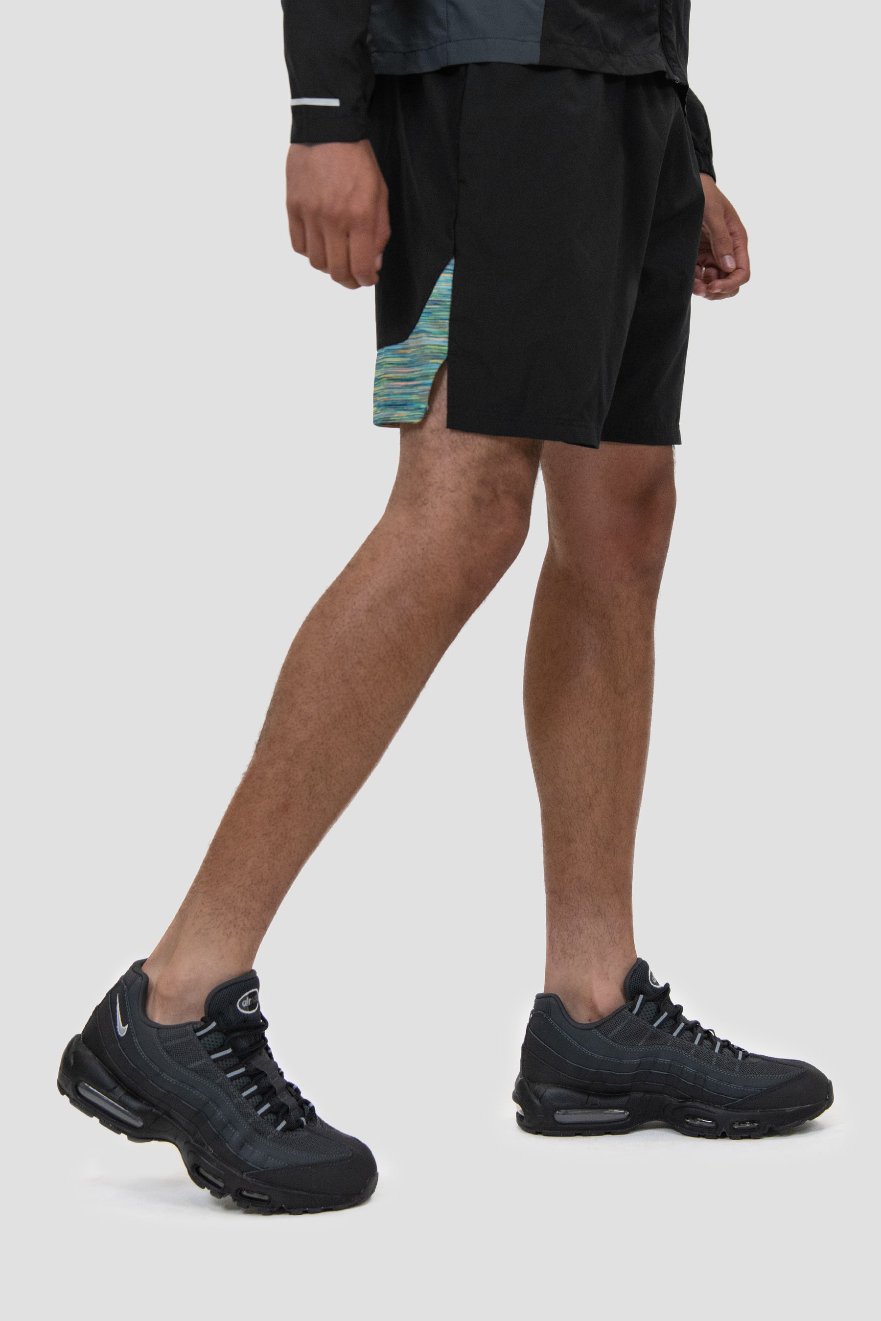 Men's Trail Panel Short - Black/Blue/Orange/Lime