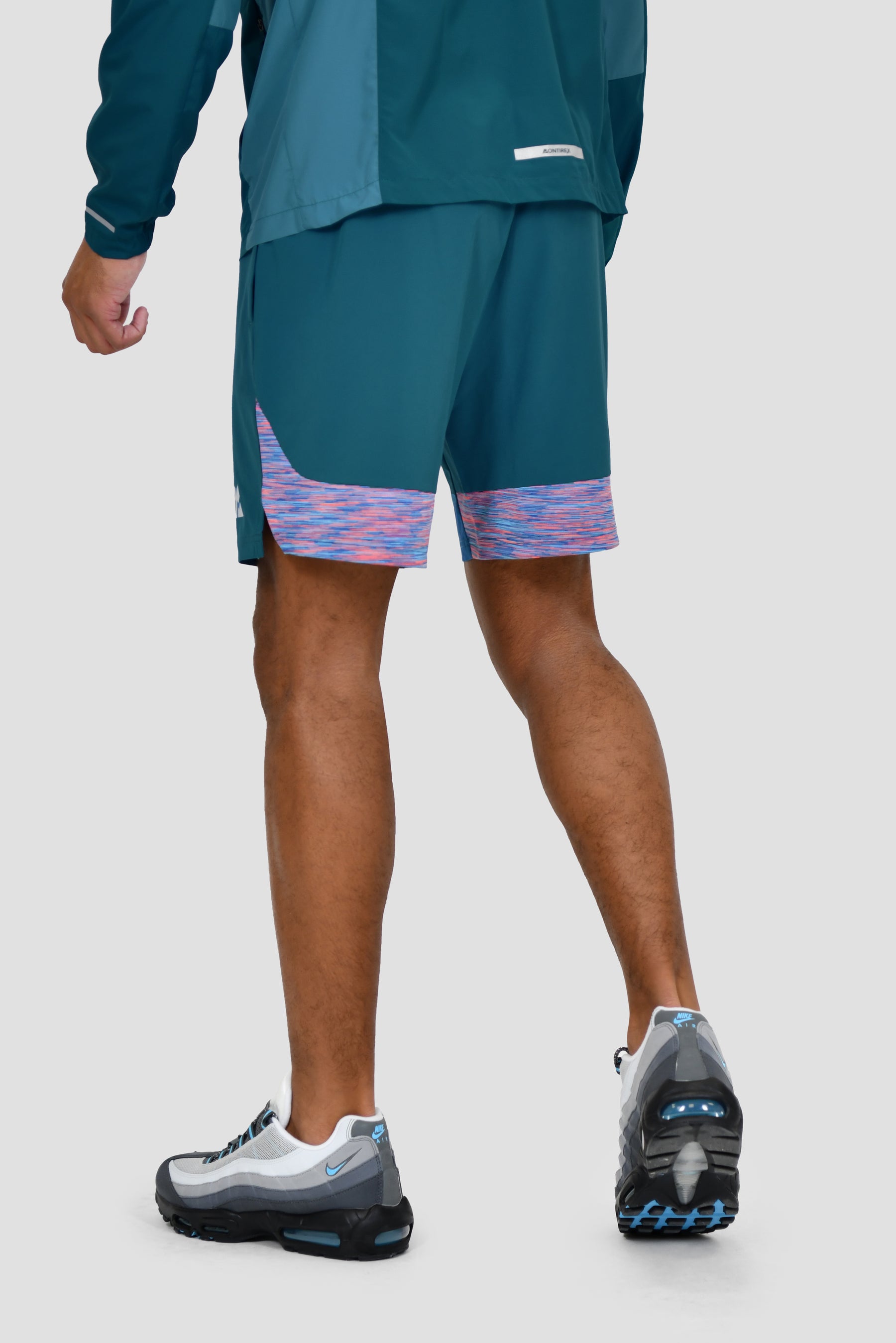 Men's Trail Panel Shorts - Teal/Pink