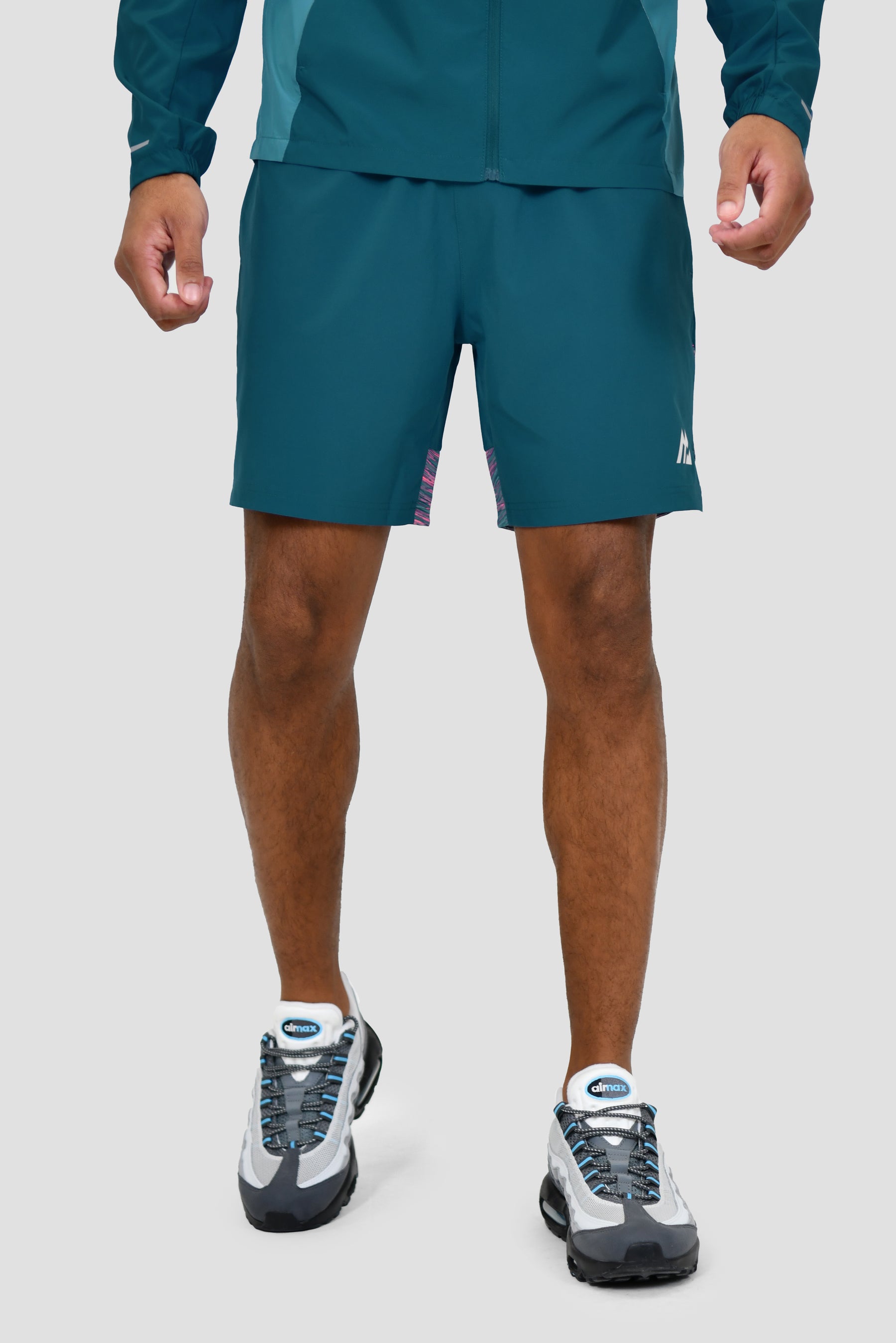 Men's Trail Panel Shorts - Teal/Pink