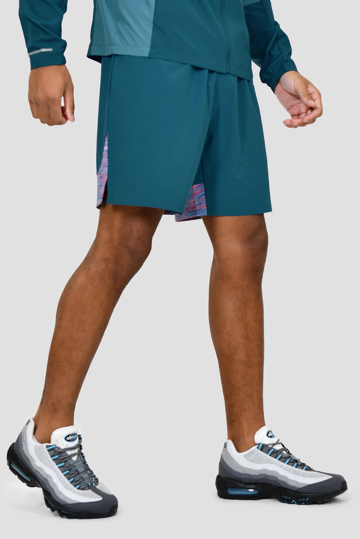 Men's Trail Panel Shorts - Teal/Pink