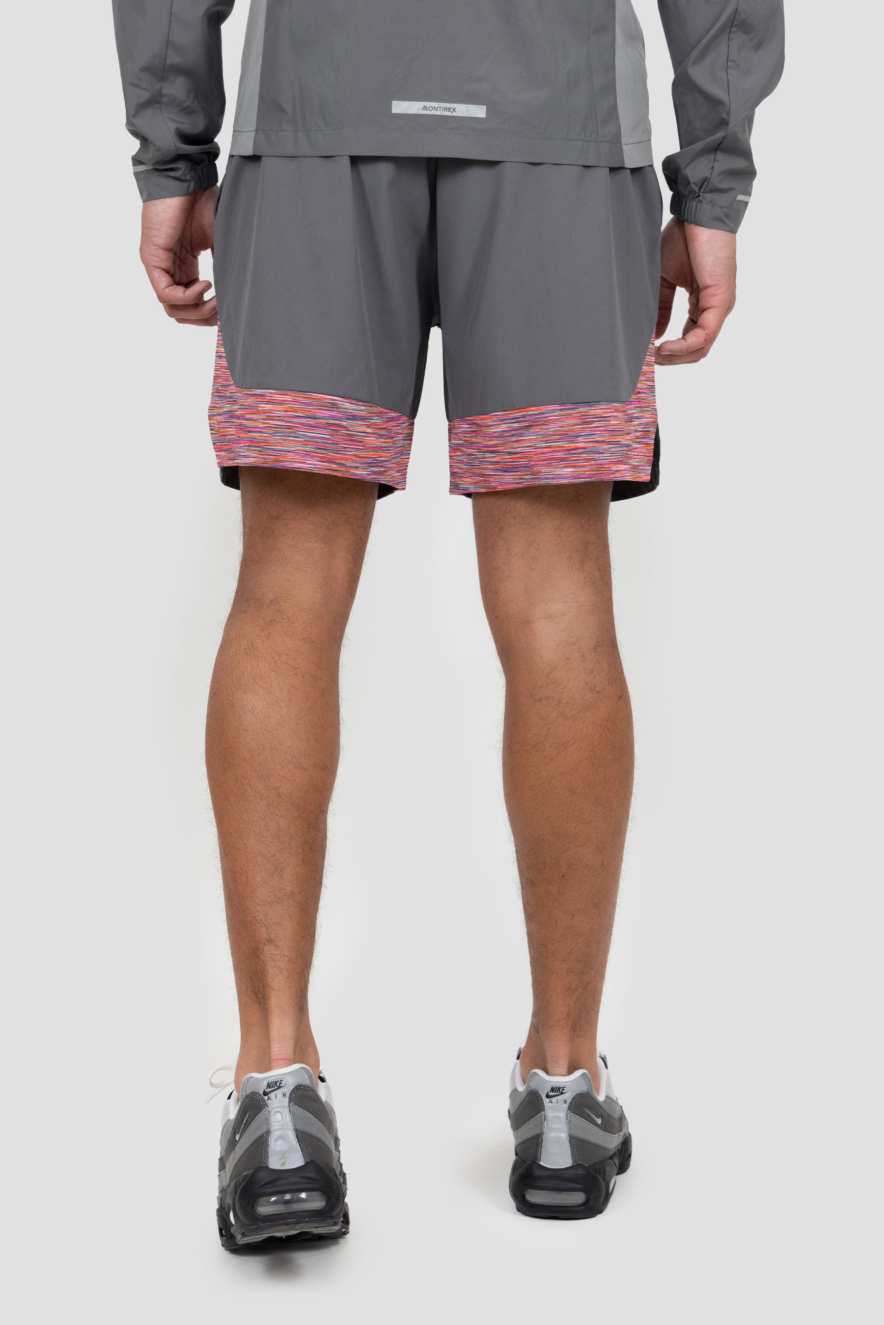 Men's Trail Panel Short - Grey/Orange/Purple