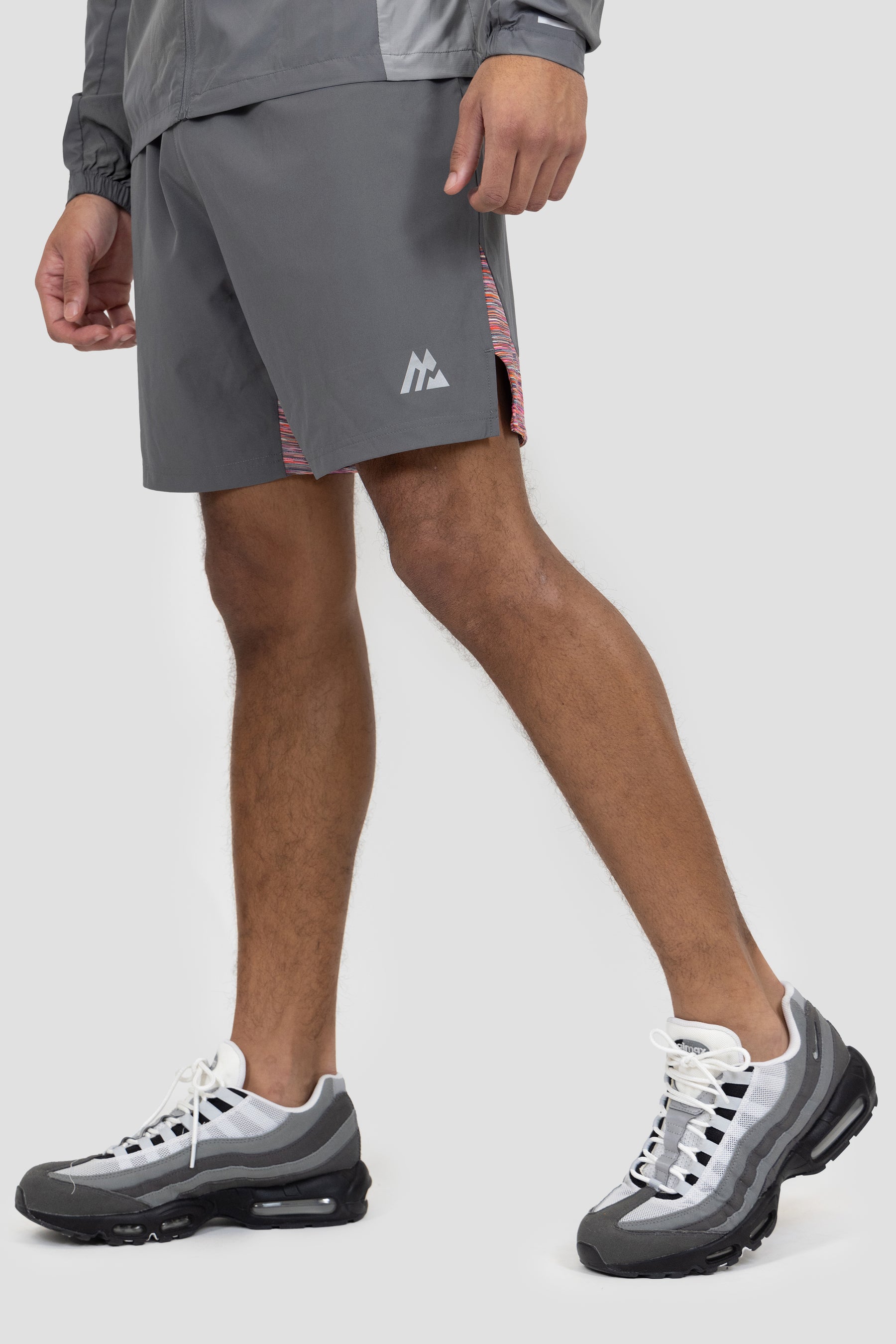 Men's Trail Panel Short - Grey/Orange/Purple