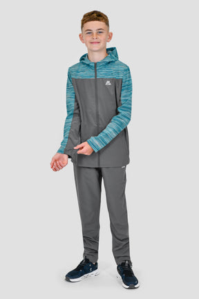 Junior Trail Windbreaker - Grey/Teal Multi