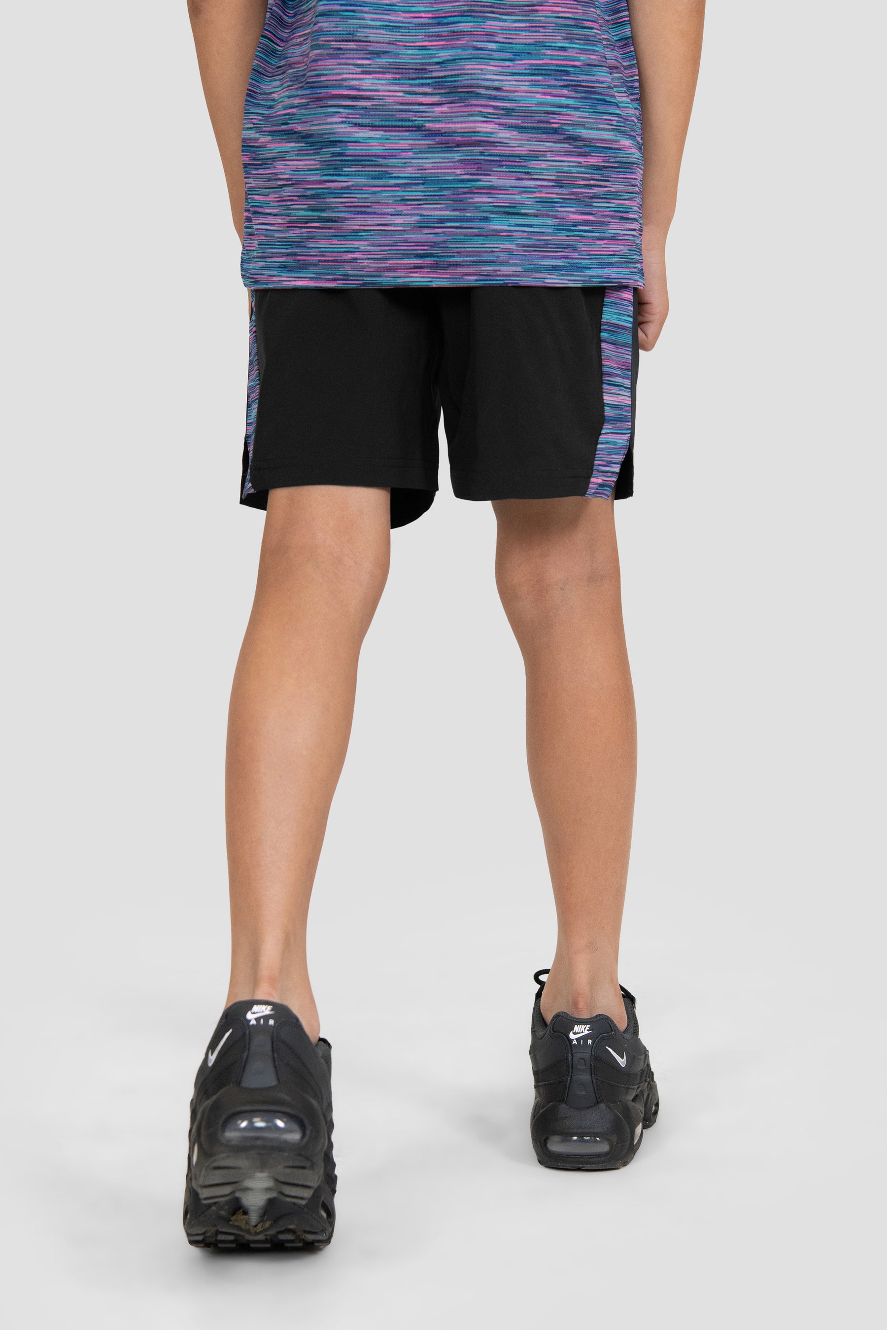 Boys Trail Panel Short - Black/Navy/Pink/Green