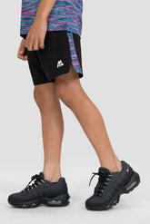 Boys Trail Panel Short - Black/Navy/Pink/Green