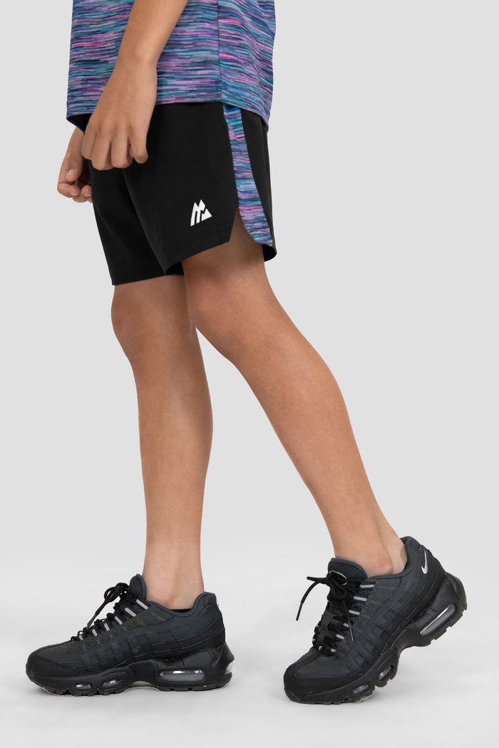 Boys Trail Panel Short - Black/Navy/Pink/Green