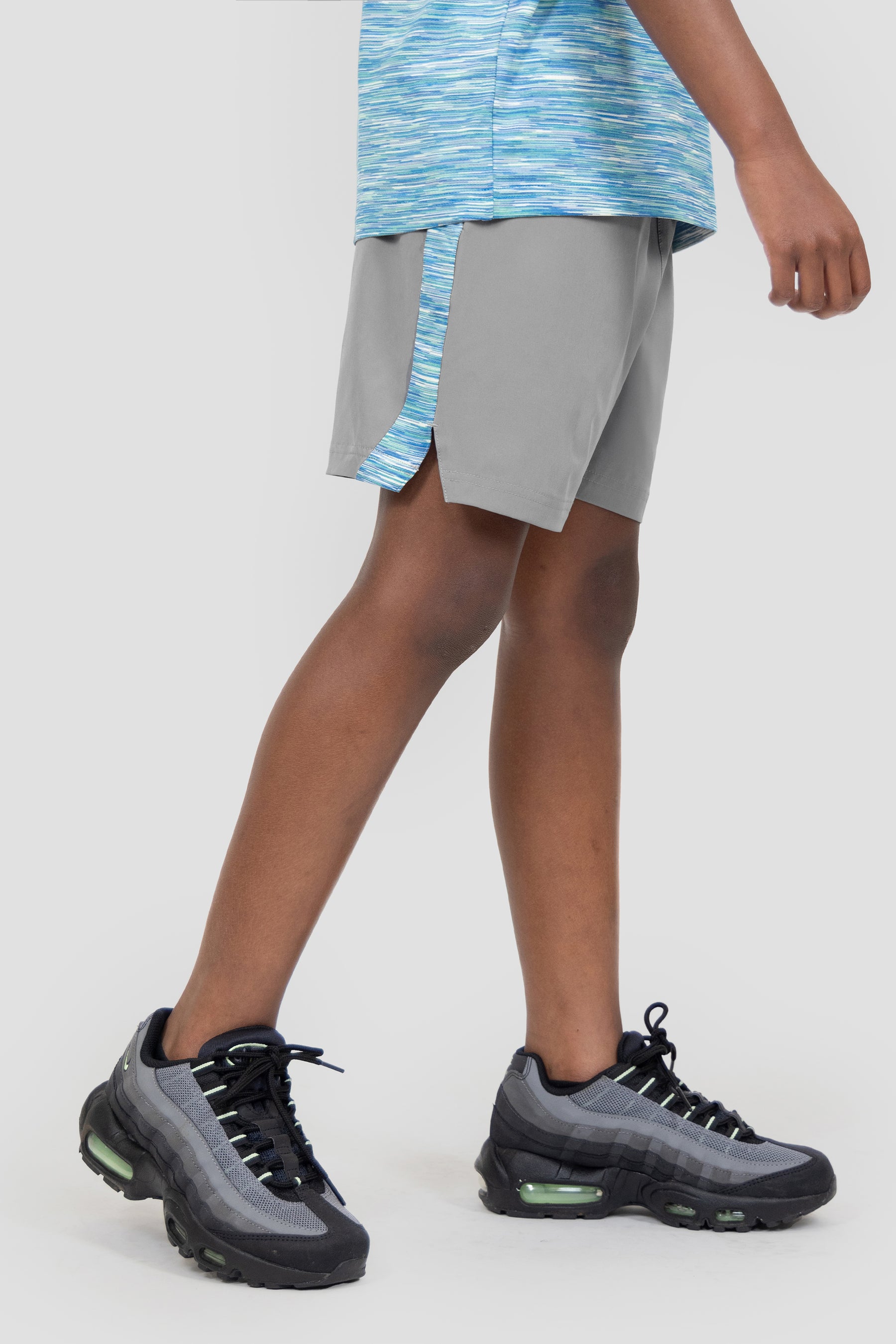 Boys Trail Panel Short - Grey/Blue/Green/White