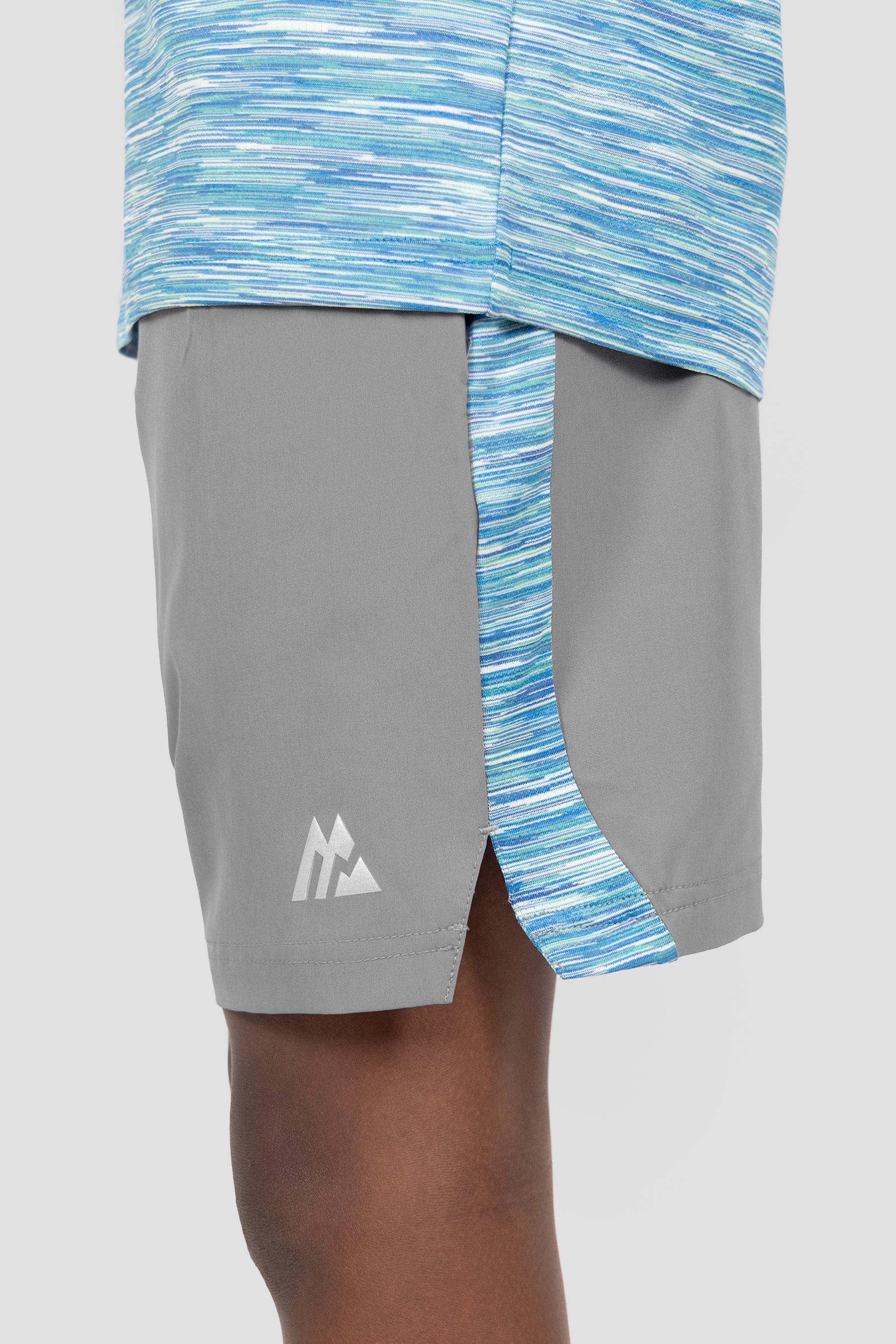 Boys Trail Panel Short - Grey/Blue/Green/White