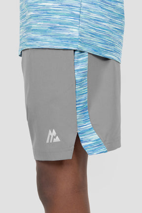 Boys Trail Panel Short - Grey/Blue/Green/White