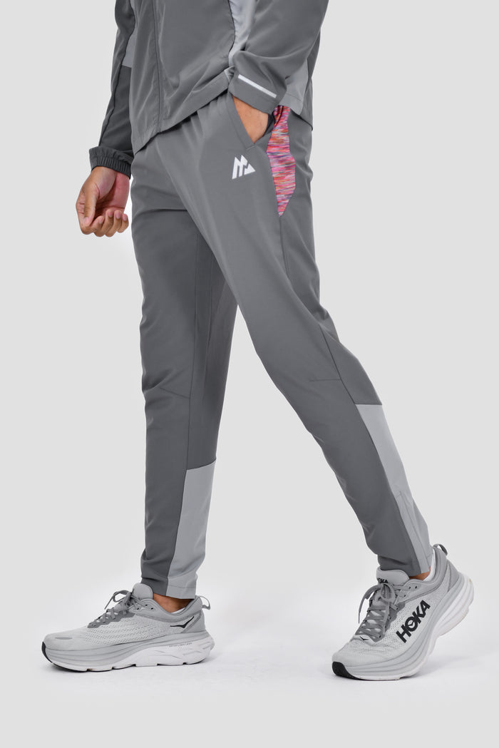 Pantalon de Course Trail Panel - Gris/Orange/Violet