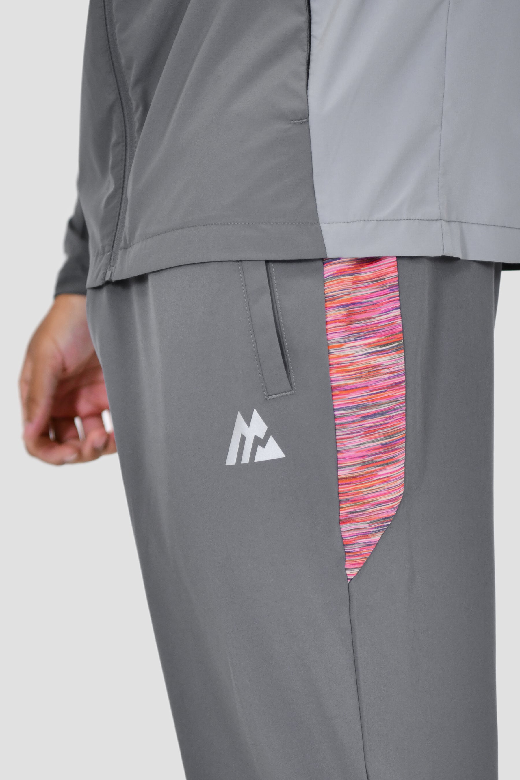 Trail Panel Running Pant - Grey/Orange/Purple