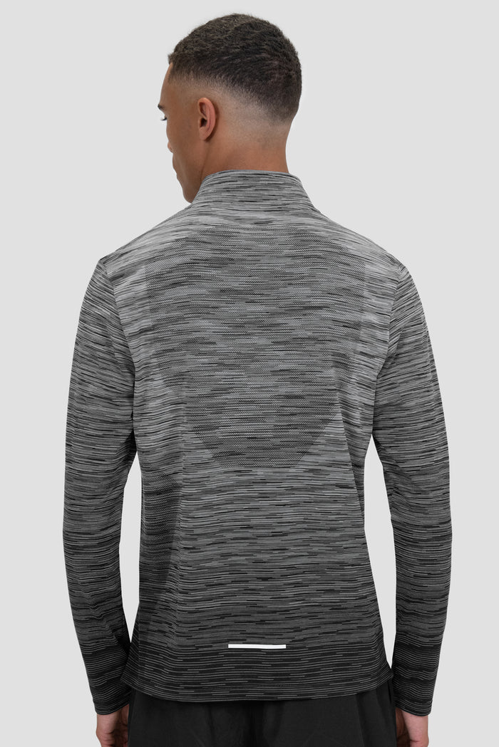 Trail Seamless 1/4 Zip - Black/Grey Multi