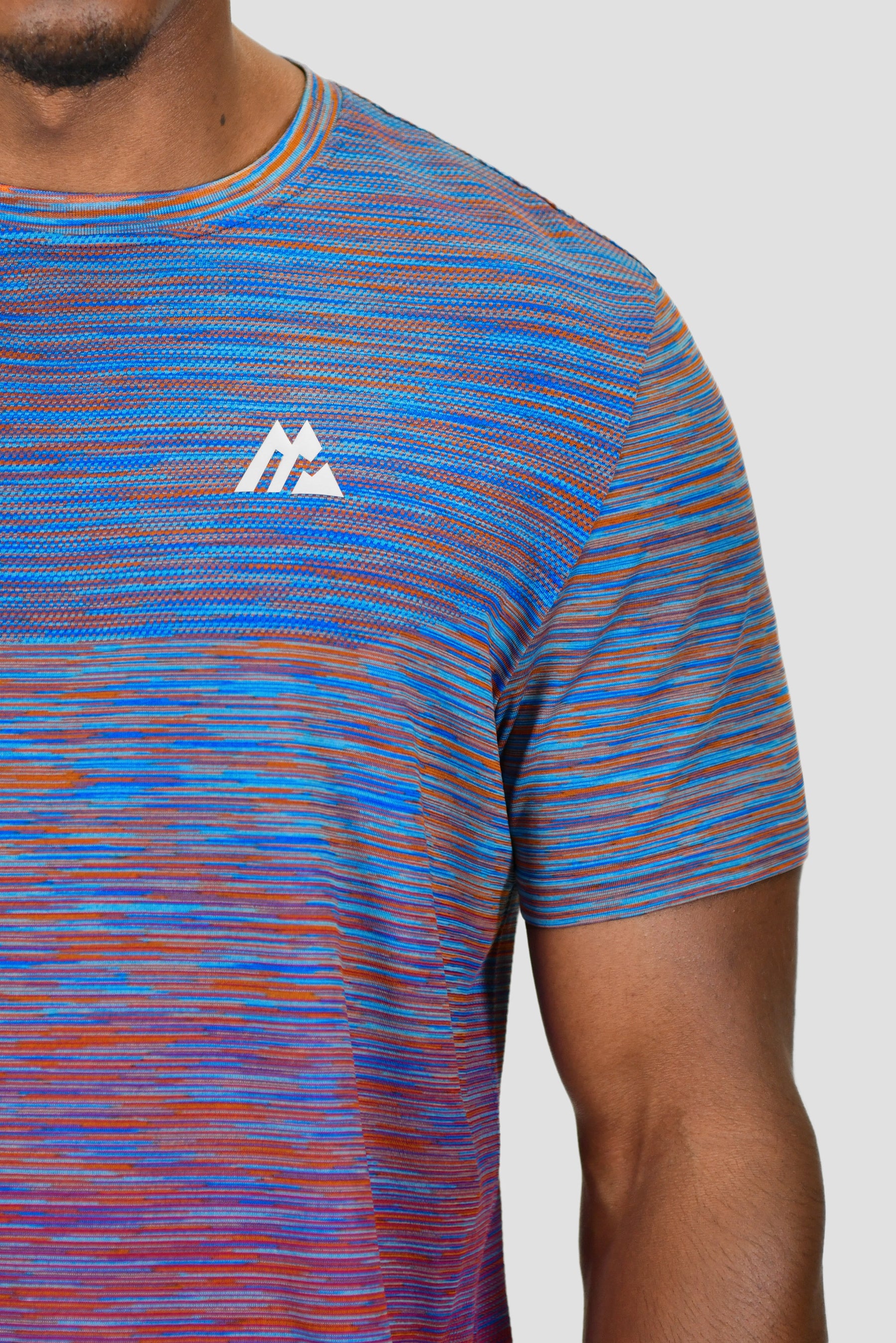 Men's Trail Seamless T-Shirt - Neon Blue/Orange/Red