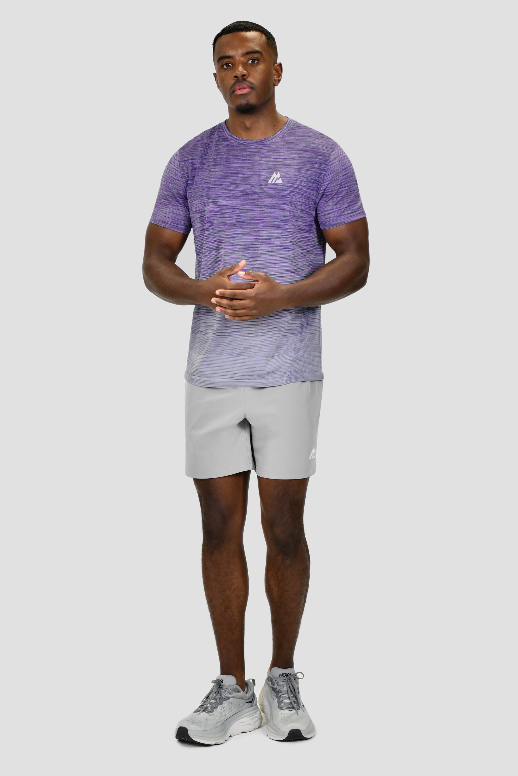 Men's Trail Seamless T-Shirt - Purple/Grey