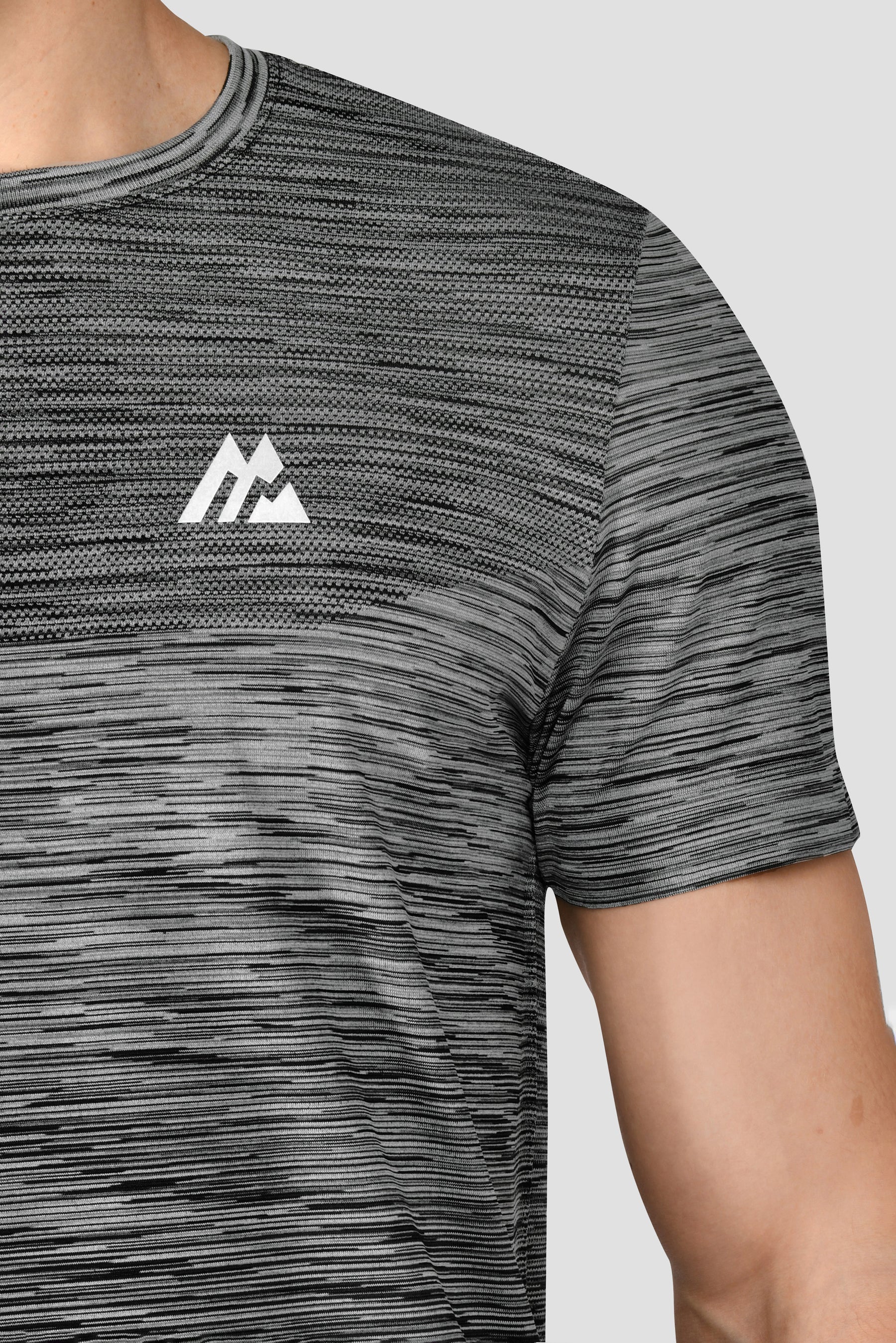 Men's Trail Seamless T-Shirt - Black/White/Cement Grey
