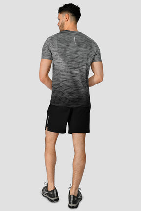 Men's Trail Seamless T-Shirt - Black/White/Cement Grey