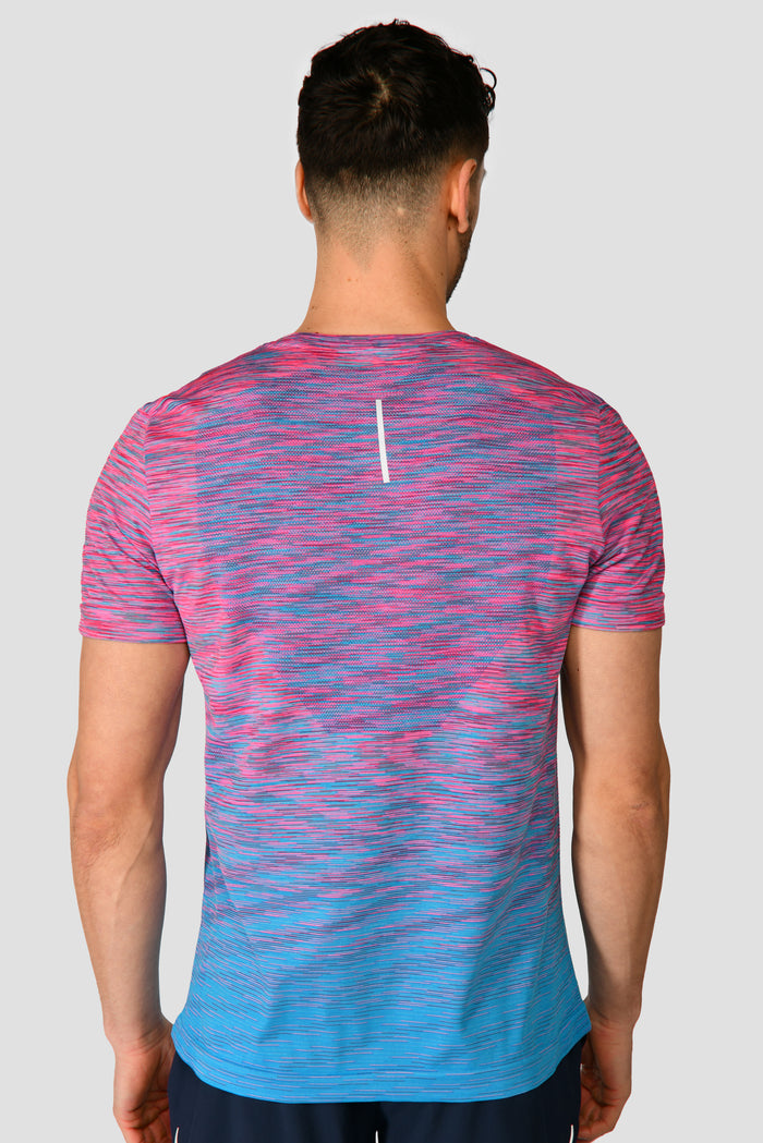 Men's Trail Seamless T-Shirt - Pink/Blue