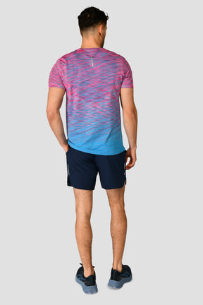 Men's Trail Seamless T-Shirt - Pink/Blue