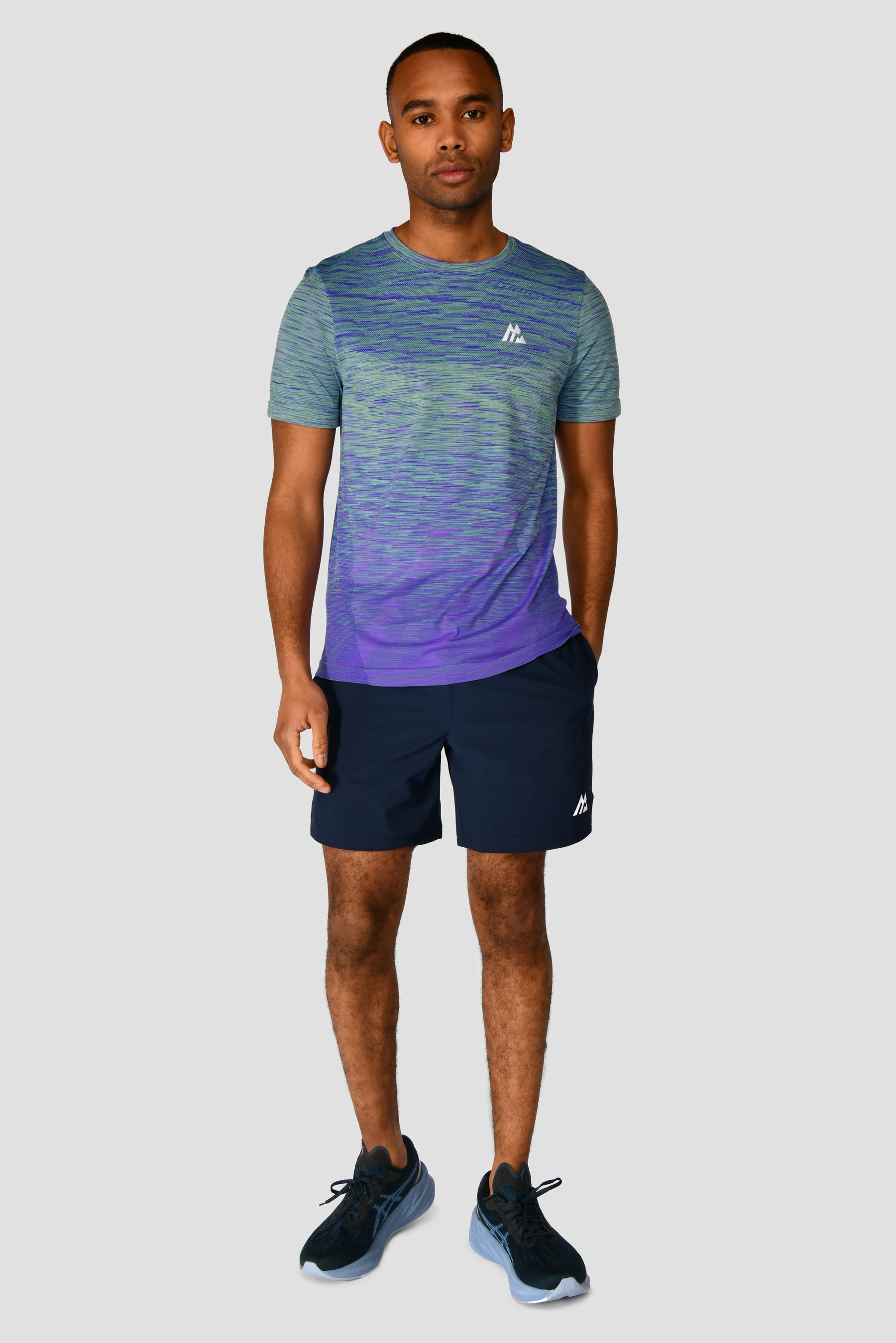 Men's Trail Seamless T-Shirt - Green/Purple