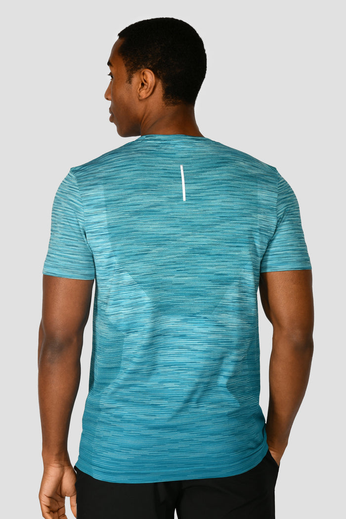 Men's Trail Seamless T-Shirt - Neon Blue/Maya Blue