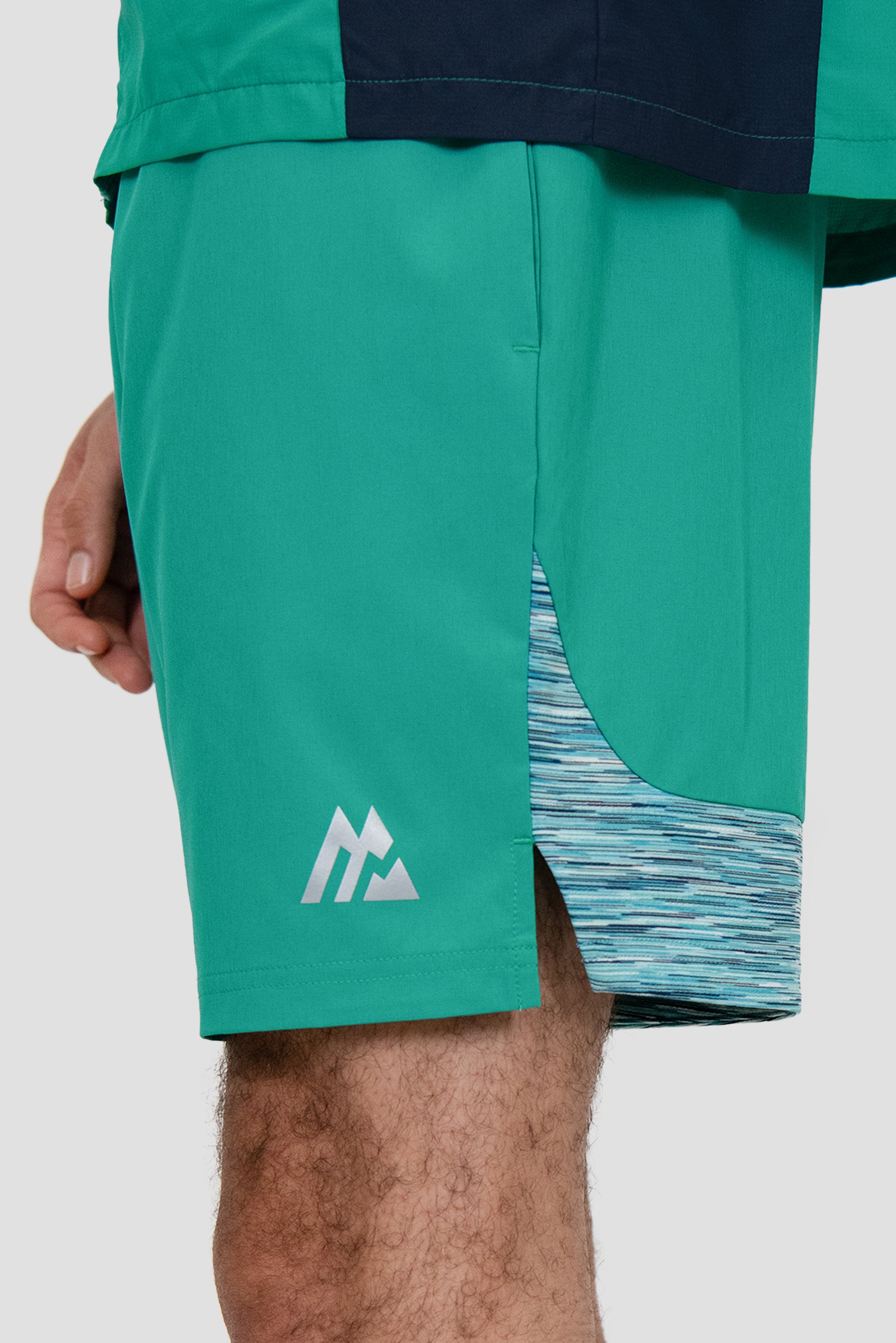 Men's Trail Panel Shorts - Teal/Blue/White