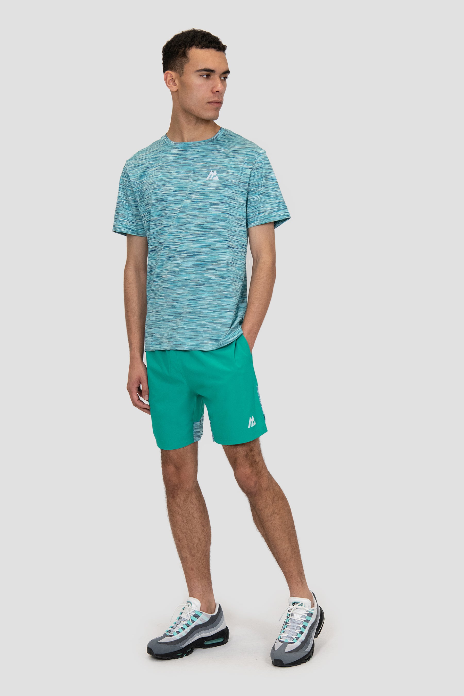 Men's Trail T-Shirt - Turquoise/Blue/White