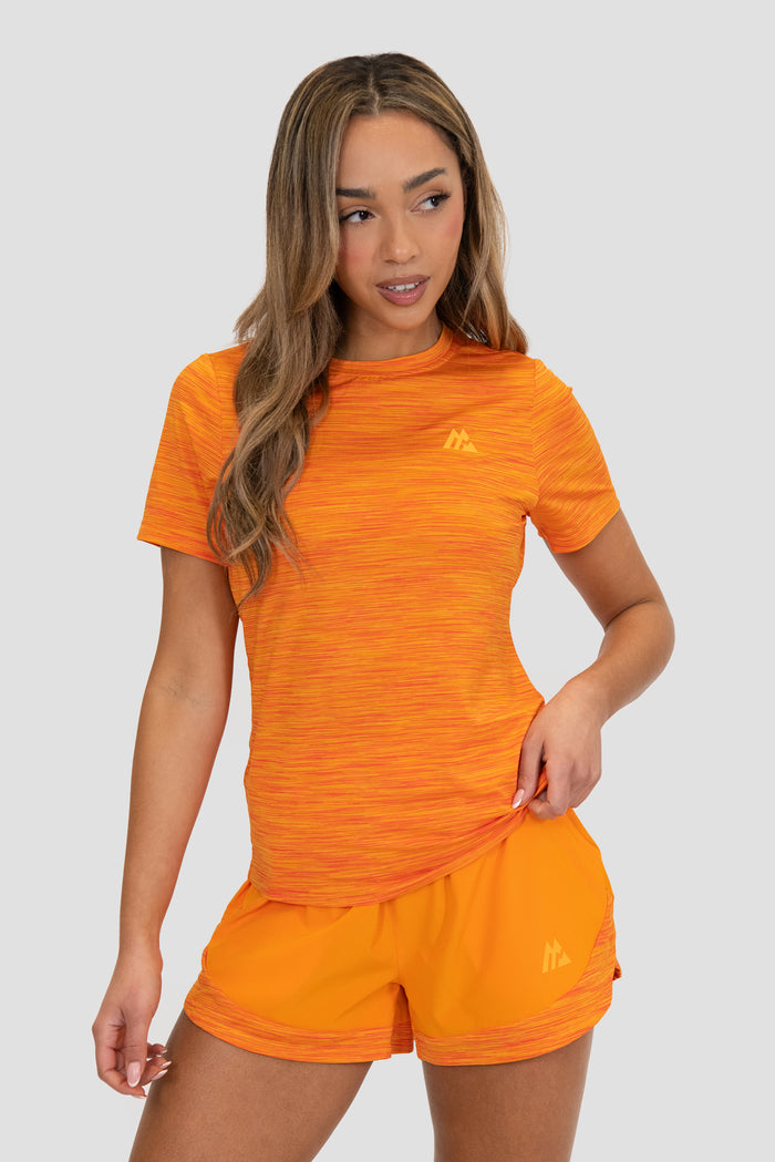 T-shirt de trail pour femme - Orange/Rose