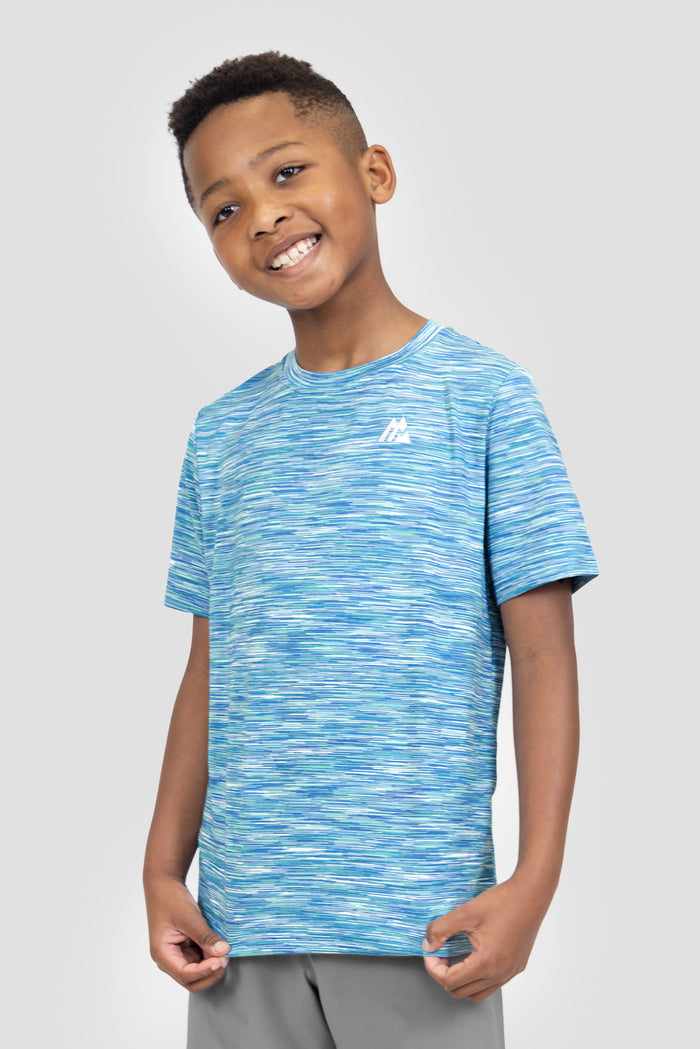 Boys Trail T-Shirt - Blue/Green/White