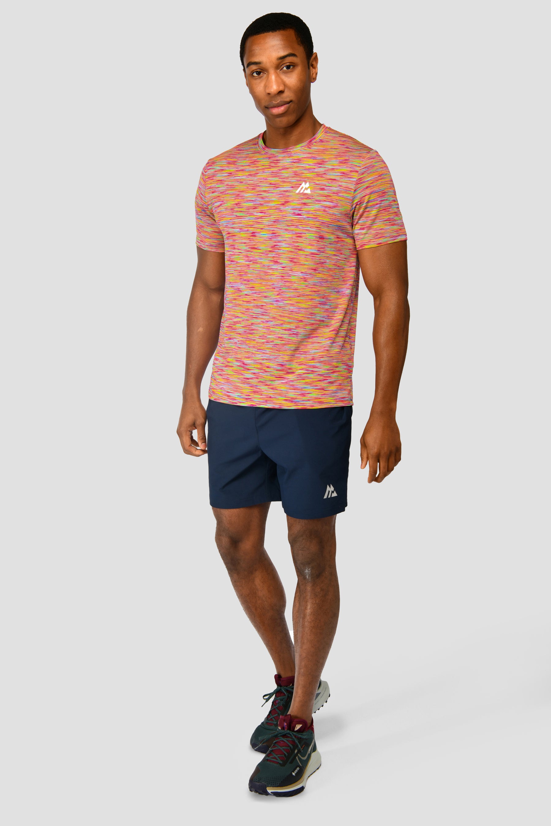 Men's Trail 2.0 T-Shirt - Neon Blue/Neon Orange/Pink