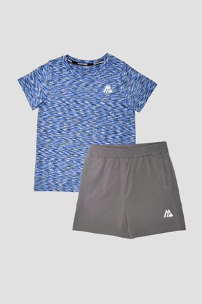 Infants Trail T-Shirt/Short Set - Blue/Turquoise/Cement Grey