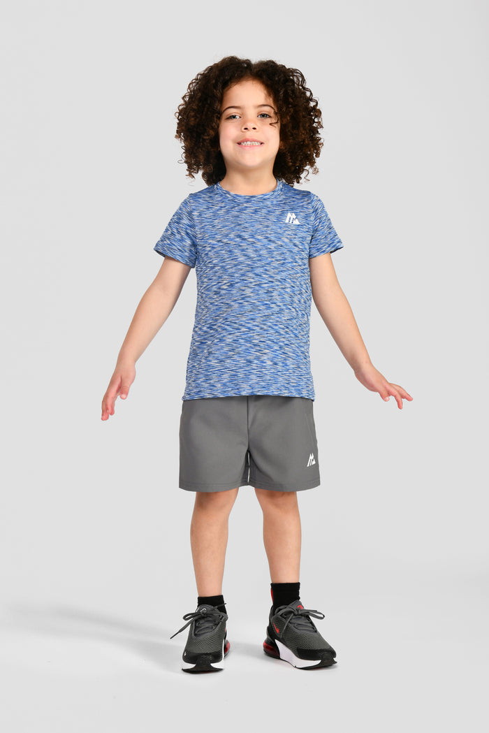 Infants Trail T-Shirt/Short Set - Blue/Turquoise/Cement Grey