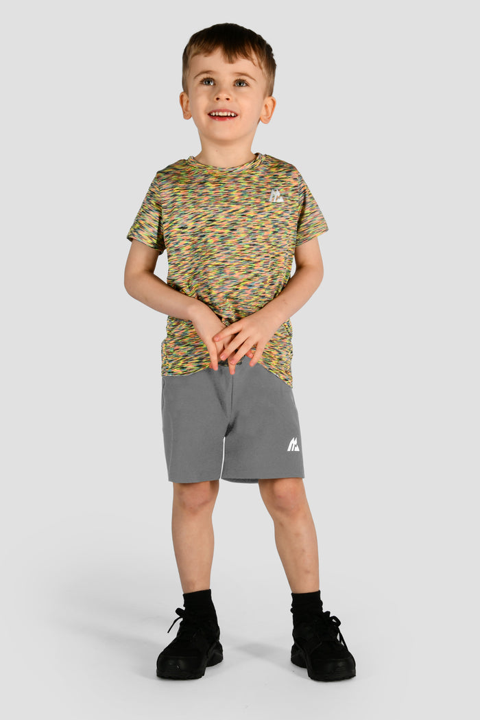 Infants Trail T-Shirt/Shorts Set - Neon Rainbow/Platinum Grey