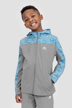 Boys Trail Windbreaker - Grey/Blue/Green/White