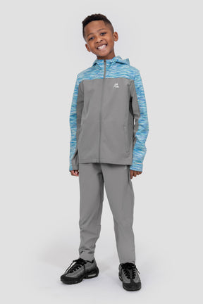 Boys Trail Windbreaker - Grey/Blue/Green/White