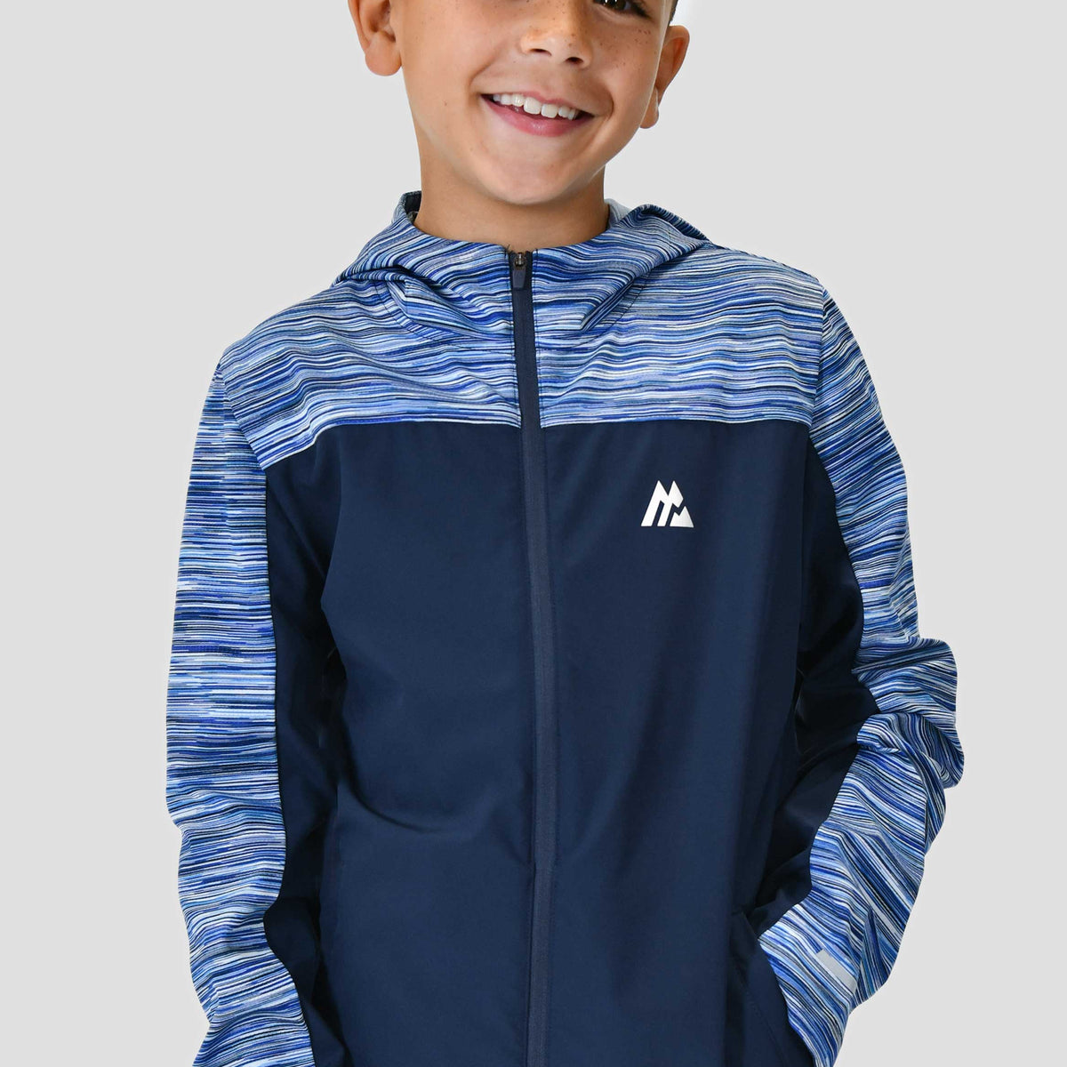 Boys Trail Windbreaker Navy White Multi