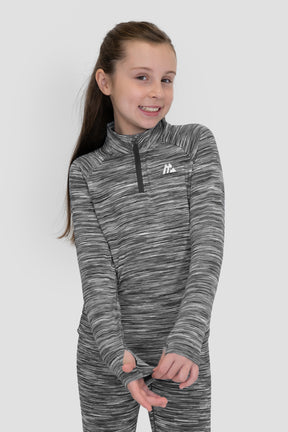 Girls Trail 1/4 Zip - Grey Multi