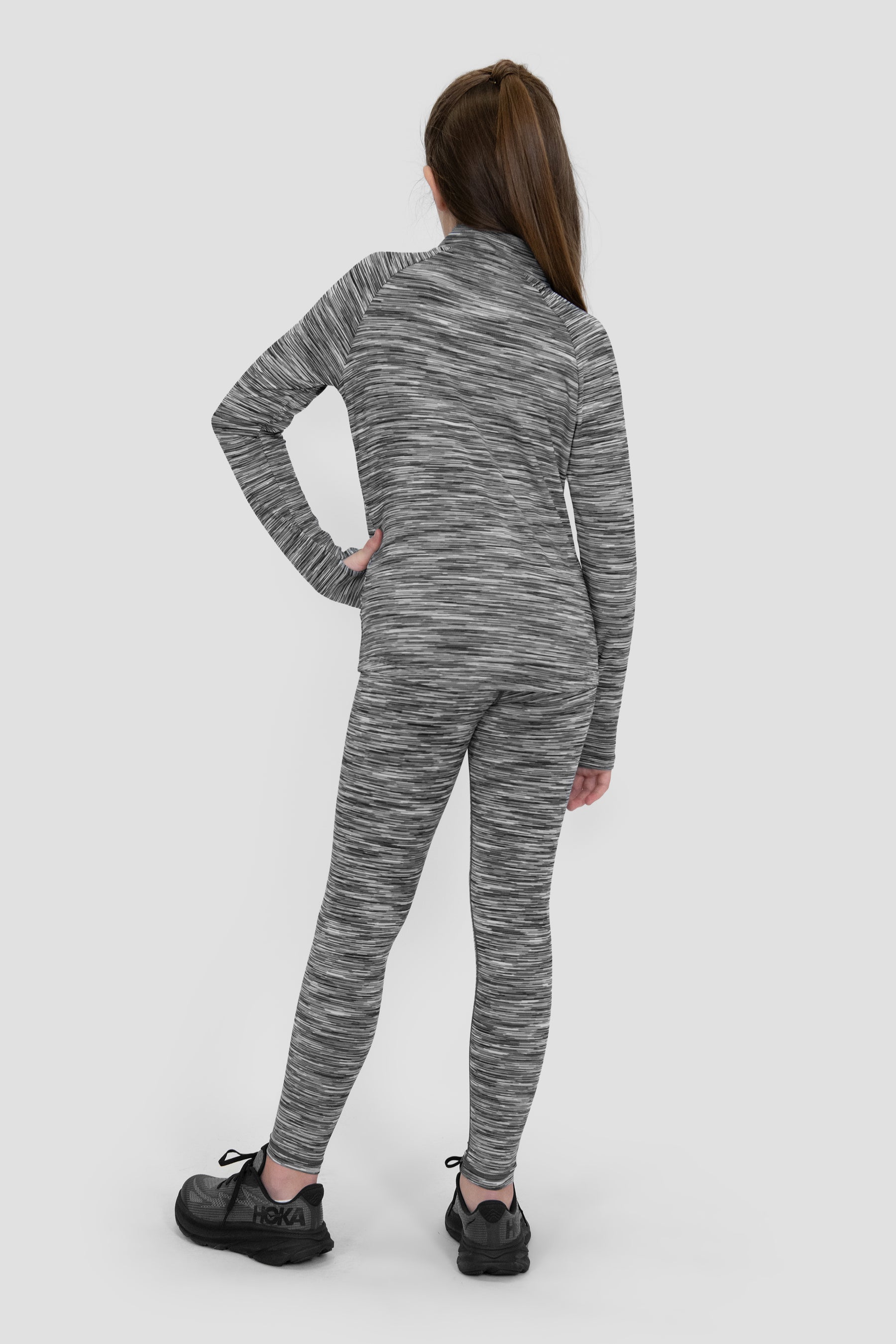 Girls Trail 1/4 Zip - Grey Multi